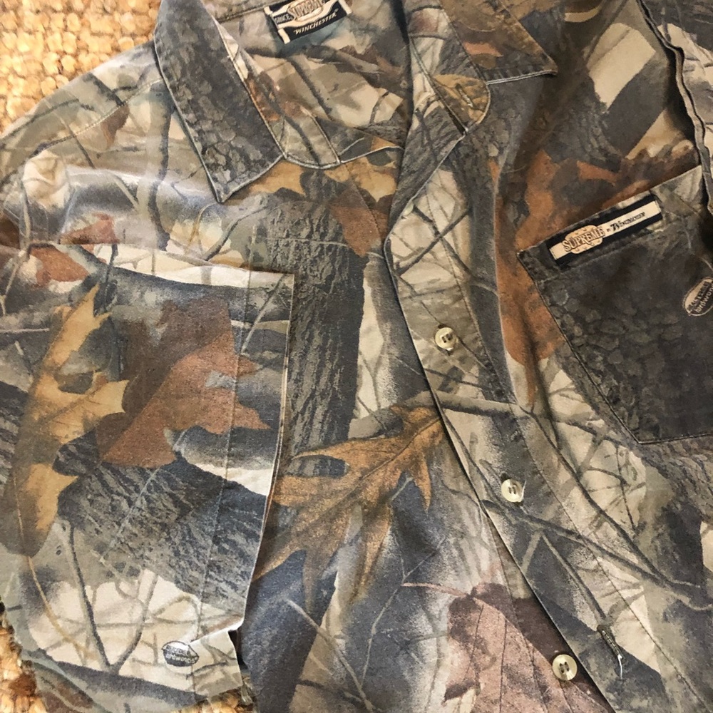 Short Sleeve Camouflage Button-down Shirt